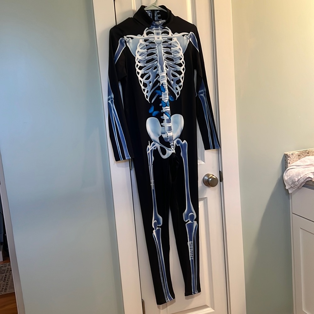 Skeleton One Piece Bodycon Suit - Halloween Costume ☠️
